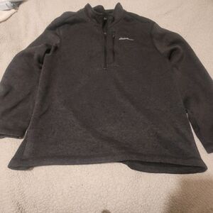 Eddie Bauer Charcoal Quarter-Zip Fleece
